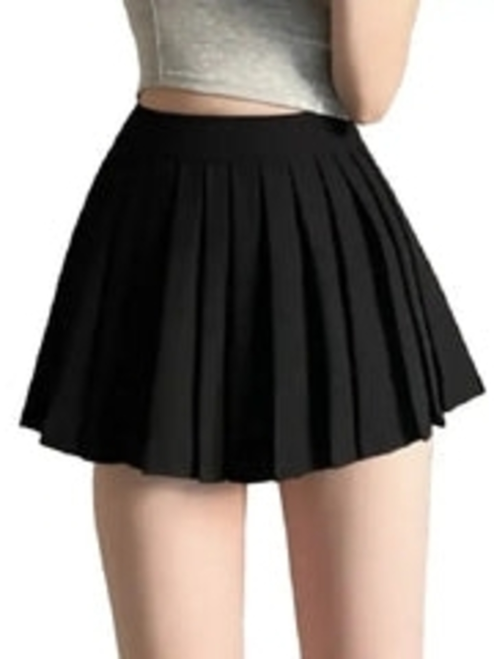Black Pleated Mini Skirt - Women